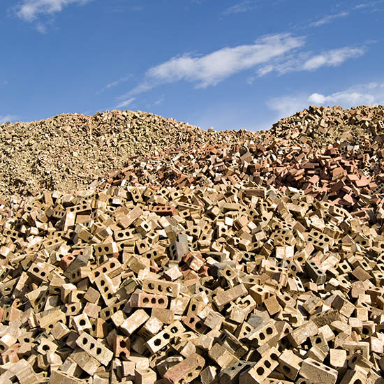 Brick Recycling 1 Pile of recycled brick