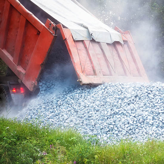 Stone Supply Delivery 1 Dump truck delivering stones